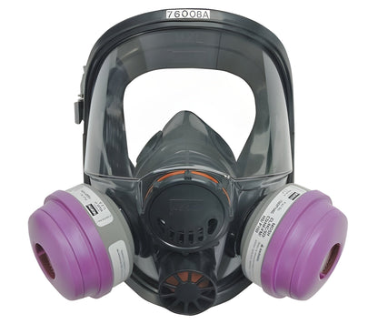 Grainger Honeywell North 7600 - Reusable Respirator Industrial Full Face Adjustable Head Strap Small Gray / Lavender - 5AC56