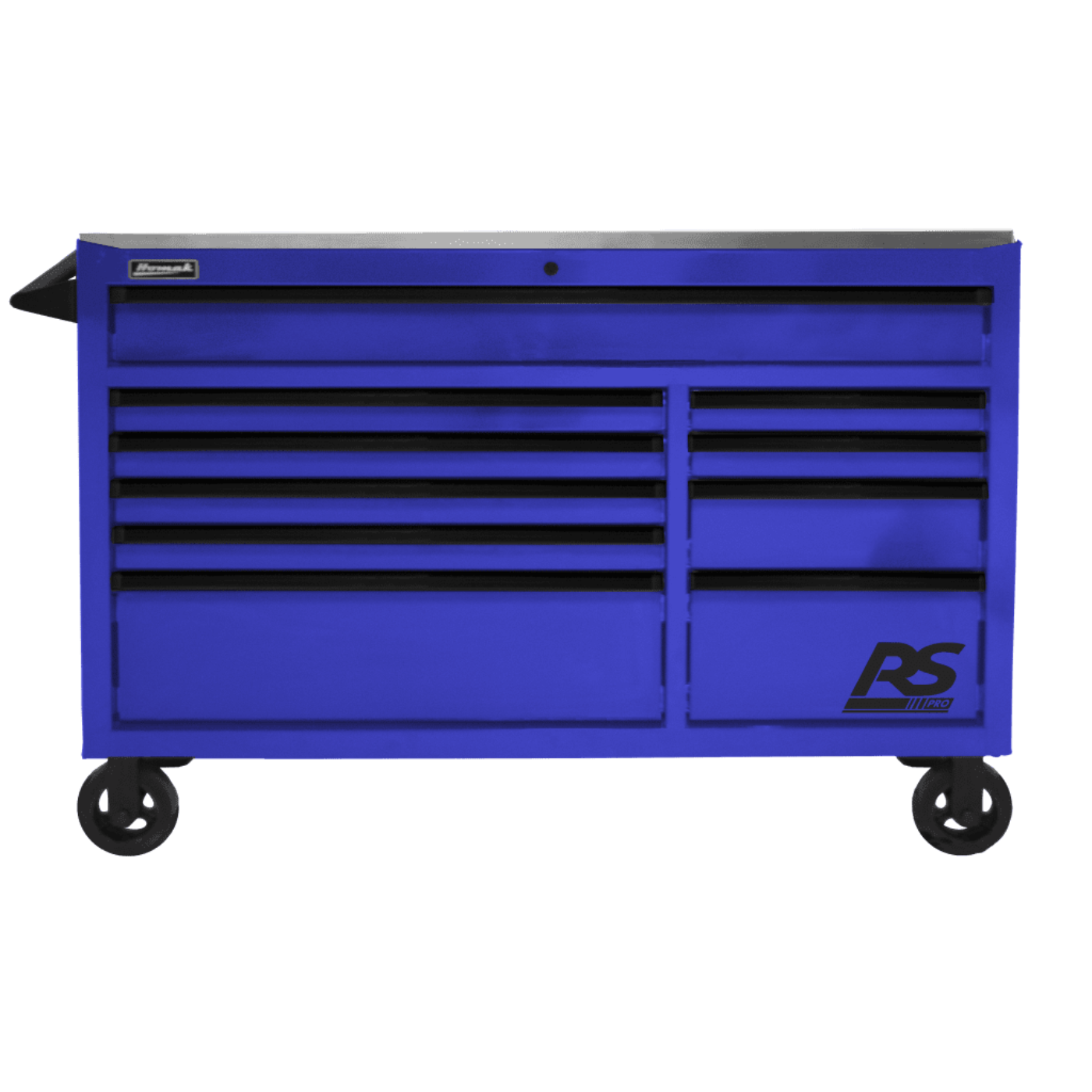 Homak  54" RS Pro 10 Drawer Rolling Cabinet with Stainless Steel Top - BK04054014