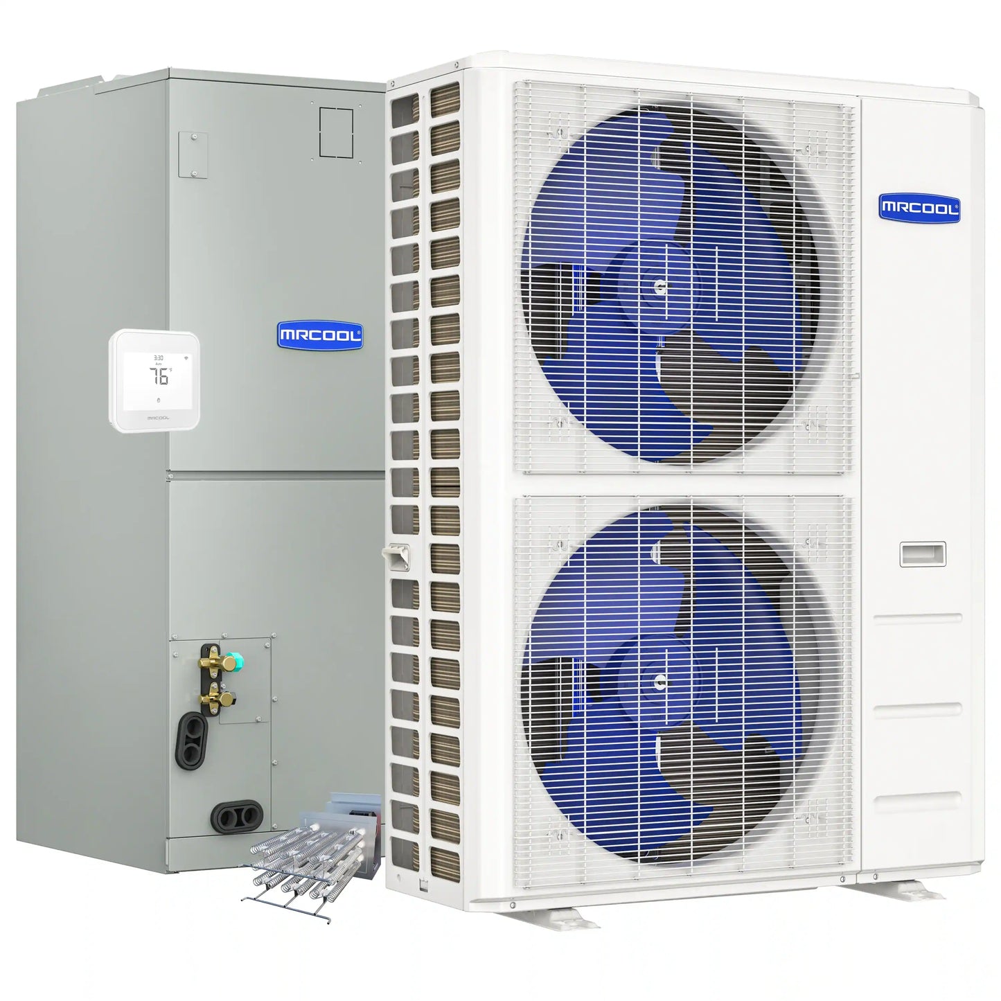 MRCOOL Hyper Heat 2nd Gen 60K BTU, 5 Ton, 16 SEER2 Heat Pump Condenser and Ducted Air Handler with 20kW Heat Kit  - C60HP230BL00H20