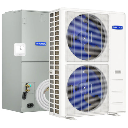 MRCOOL Hyper Heat 2nd Gen 48K BTU, 4 Ton, 16.5 SEER2 Heat Pump Condenser and Ducted Air Handler with 50 Ft. R-454B No-Vac Lineset  - CENTRAL-48-HP-230B50