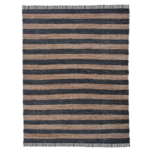 Park Hill Collection Lodge Leather and Hemp Woven Rug, 7'9" x 9'9" - EHF06169