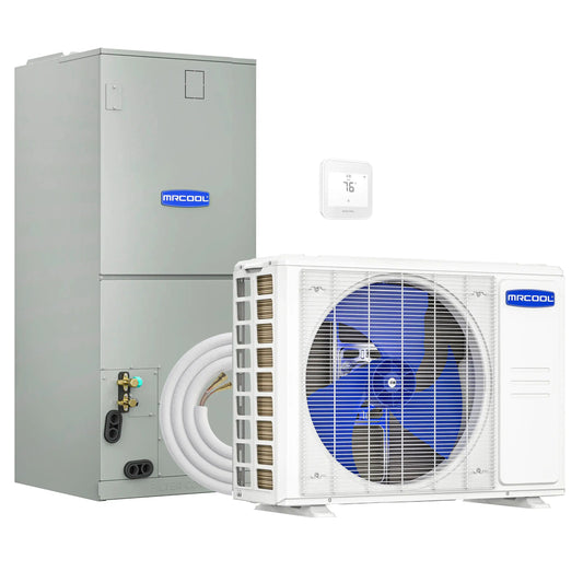 MRCOOL VersaPro 2nd Gen Central Split System with 48K BTU, 4 Ton, 16 SEER2, Heat Pump Condenser and Ducted Air Handler with 50 Ft. R-454B No-Vac Lineset  - MVP-48-HP-230A50
