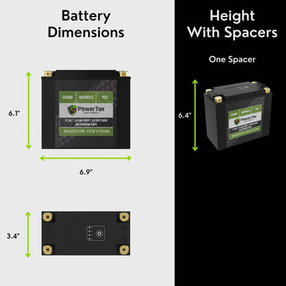 PowerTex Batteries YTX20HL-BS LiFePO4 Lithium Iron Phosphate Motorcycle Battery