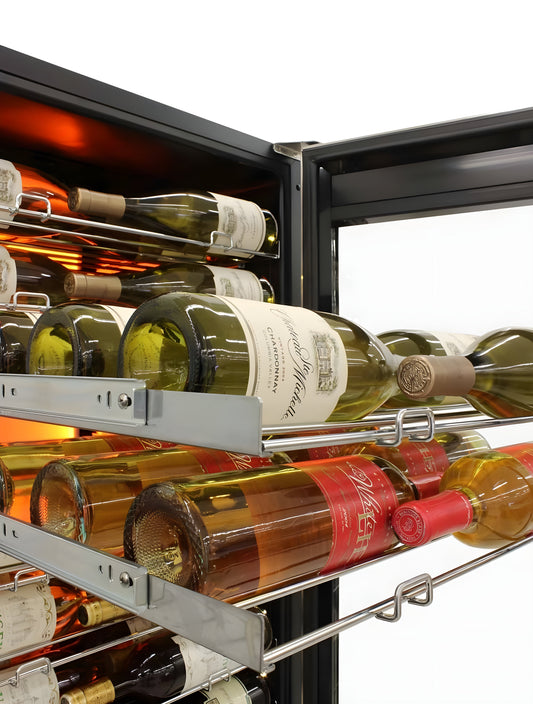 Vinotemp 141-Bottle Single-Zone Backlit Panel Wine Cooler (Stainless) - EL-WCU107-02
