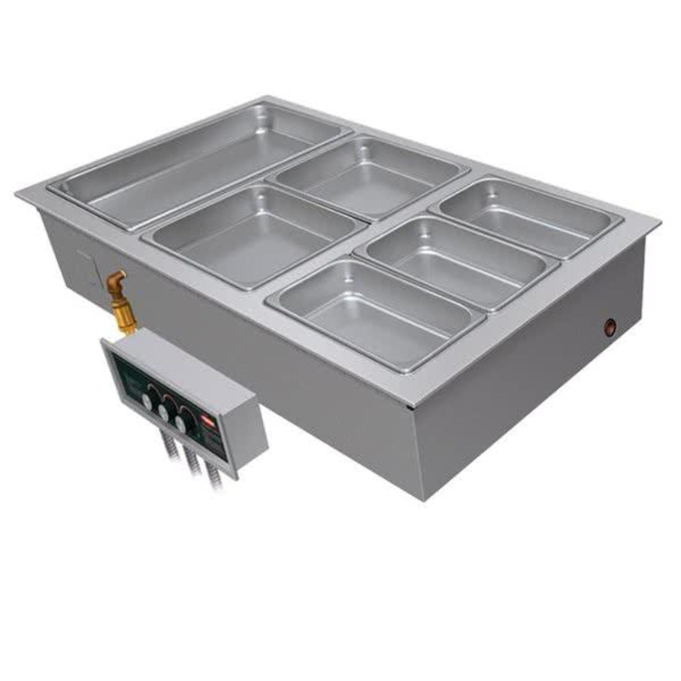 Hatco  3-Pan Drop-In Modular Heated Food Well with Manifold - 240V, 3 Phases - HWBI-3M