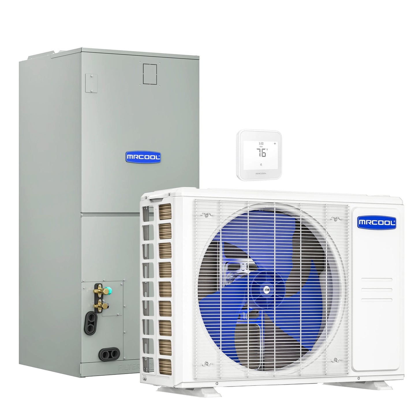 MRCOOL VersaPro 2nd Gen Central  Split System with 18K BTU, 1.5 Ton, 18.8 SEER2, Heat Pump Condenser and Ducted Air Handler  - MVP-18-HP-230A00-O