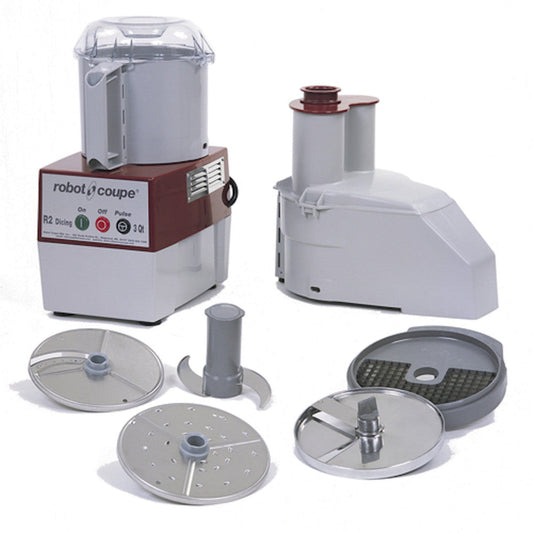 Robot Coupe R2DICE Combination Continuous Feed Food Processor / Dicer with 3 Qt. Gray Bowl - RCR2DICE