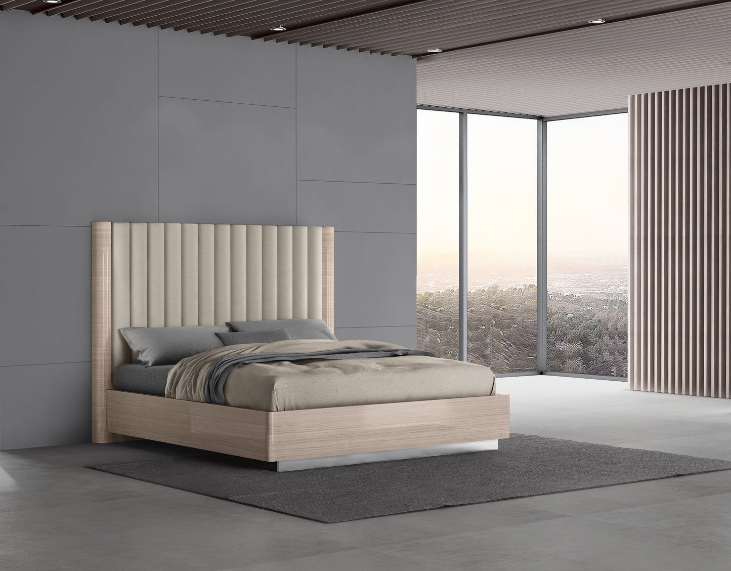 Whiteline Mods -  Waves Bed King BK1753 - BK1753-BEI/BEI